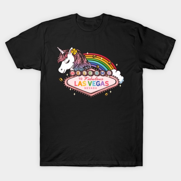 Las Vegas Nevada Unicorn T-Shirt by KAWAIITEE